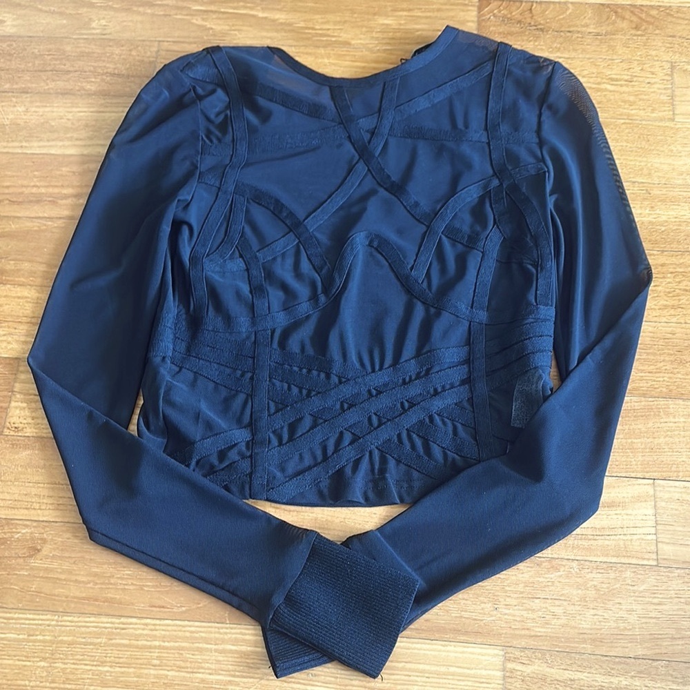 Zara black sheer Fitted Blouse